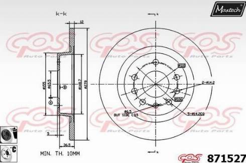 Maxtech 871527.6060 - Спирачен диск vvparts.bg