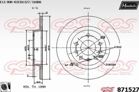 Maxtech 871527.0060 - Спирачен диск vvparts.bg