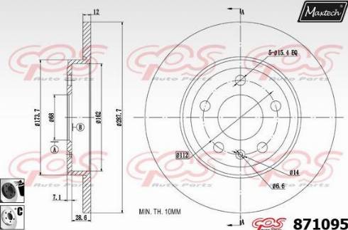 Maxtech 871095.6060 - Спирачен диск vvparts.bg