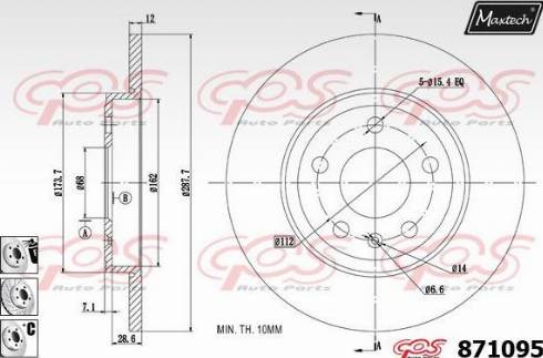 Maxtech 871095.6980 - Спирачен диск vvparts.bg