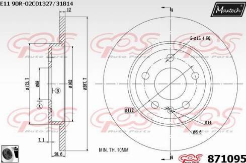 Maxtech 871095.0060 - Спирачен диск vvparts.bg