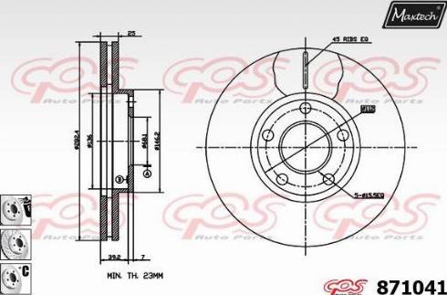 Maxtech 871041.6980 - Спирачен диск vvparts.bg