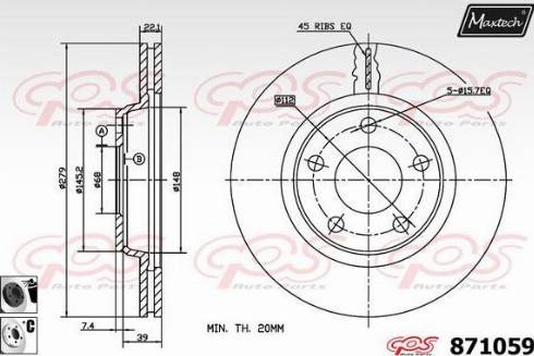 Maxtech 871059.6060 - Спирачен диск vvparts.bg