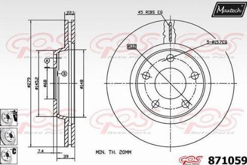 Maxtech 871059.6980 - Спирачен диск vvparts.bg