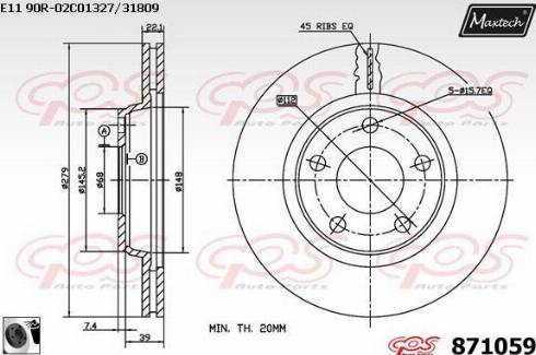 Maxtech 871059.0060 - Спирачен диск vvparts.bg