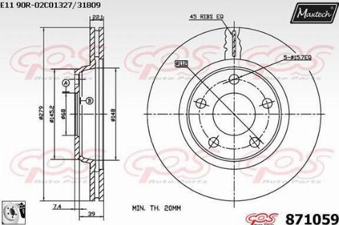 Maxtech 871059.0080 - Спирачен диск vvparts.bg