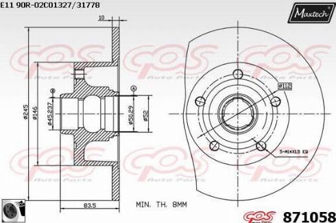 Maxtech 871058.0060 - Спирачен диск vvparts.bg