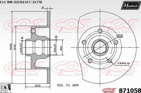 Maxtech 871058.0080 - Спирачен диск vvparts.bg