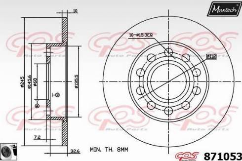 Maxtech 871053.0060 - Спирачен диск vvparts.bg