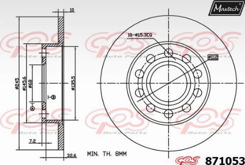 Maxtech 871053.0000 - Спирачен диск vvparts.bg