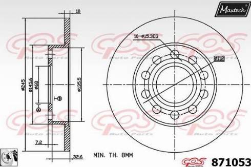 Maxtech 871053.0080 - Спирачен диск vvparts.bg