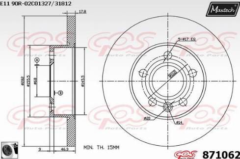 Maxtech 871062.0060 - Спирачен диск vvparts.bg