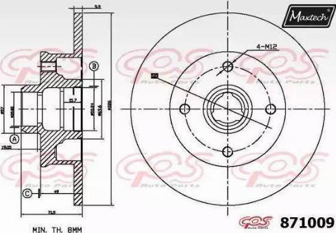 Maxtech 871009.0000 - Спирачен диск vvparts.bg