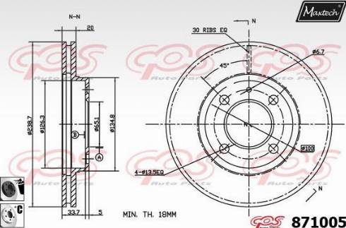 Maxtech 871005.6060 - Спирачен диск vvparts.bg