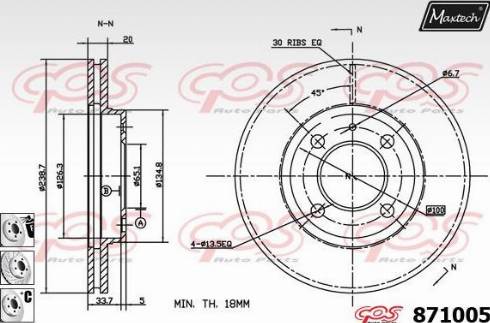 Maxtech 871005.6880 - Спирачен диск vvparts.bg