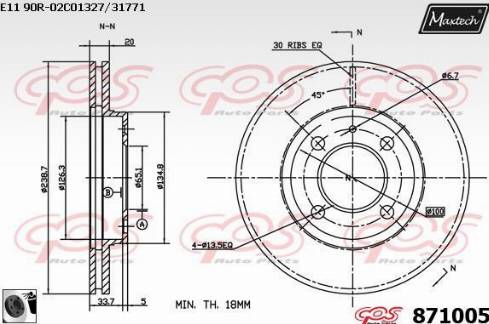 Maxtech 871005.0060 - Спирачен диск vvparts.bg