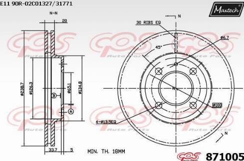 Maxtech 871005.0000 - Спирачен диск vvparts.bg