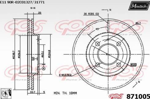 Maxtech 871005.0080 - Спирачен диск vvparts.bg