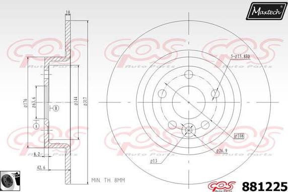 Maxtech 871005 - Спирачен диск vvparts.bg