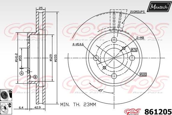 Maxtech 871008 - Спирачен диск vvparts.bg