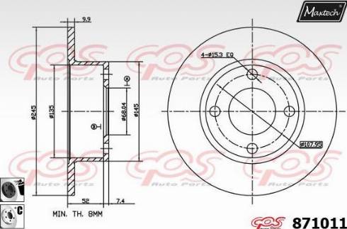 Maxtech 871011.6060 - Спирачен диск vvparts.bg