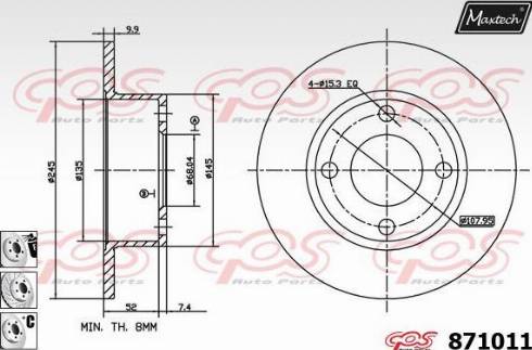 Maxtech 871011.6880 - Спирачен диск vvparts.bg