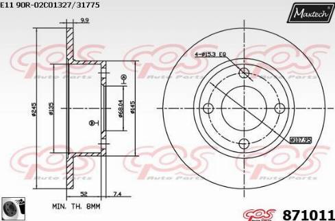 Maxtech 871011.0060 - Спирачен диск vvparts.bg