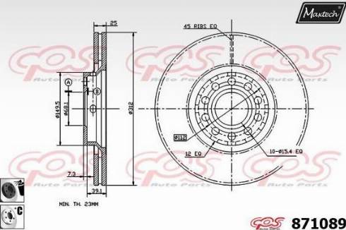 Maxtech 871089.6060 - Спирачен диск vvparts.bg