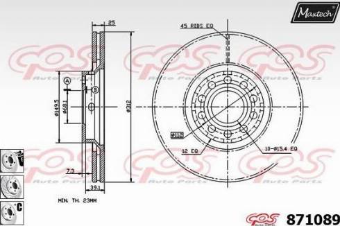 Maxtech 871089.6880 - Спирачен диск vvparts.bg