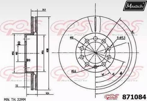 Maxtech 871084.6980 - Спирачен диск vvparts.bg