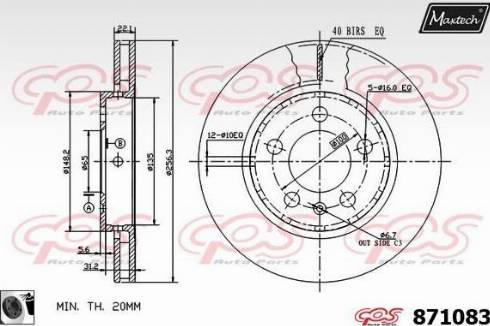 Maxtech 871083.0060 - Спирачен диск vvparts.bg