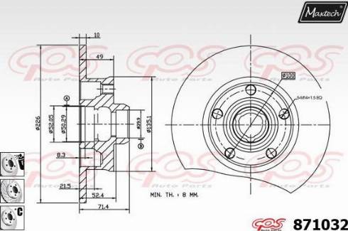 Maxtech 871032.6980 - Спирачен диск vvparts.bg