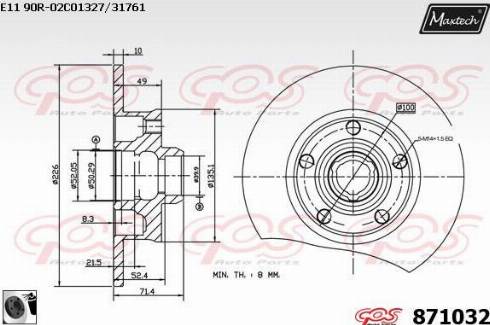 Maxtech 871032.0060 - Спирачен диск vvparts.bg