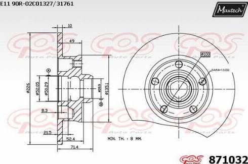 Maxtech 871032.0000 - Спирачен диск vvparts.bg