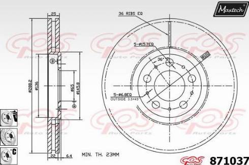 Maxtech 871037.6880 - Спирачен диск vvparts.bg