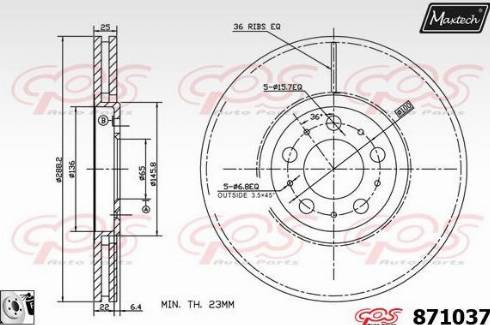 Maxtech 871037.0080 - Спирачен диск vvparts.bg