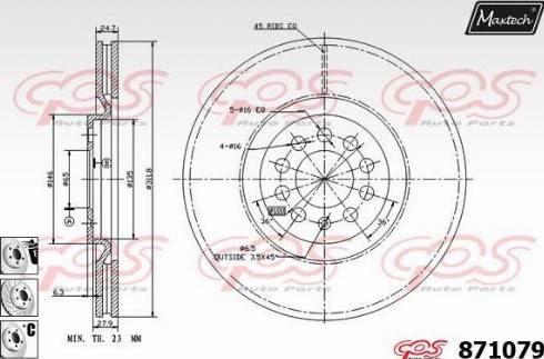 Maxtech 871079.6880 - Спирачен диск vvparts.bg