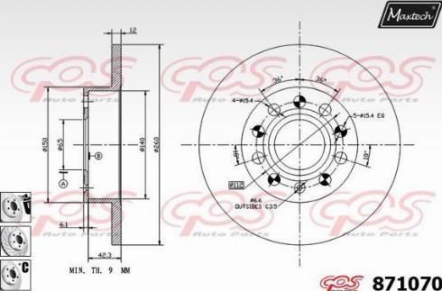 Maxtech 871070.6880 - Спирачен диск vvparts.bg