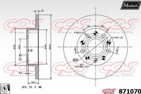 Maxtech 871070.0080 - Спирачен диск vvparts.bg