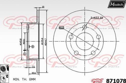 Maxtech 871078.6060 - Спирачен диск vvparts.bg