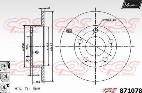 Maxtech 871078.6880 - Спирачен диск vvparts.bg