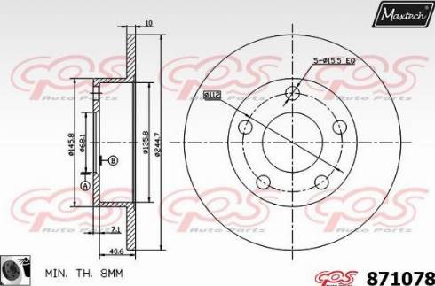 Maxtech 871078.0060 - Спирачен диск vvparts.bg