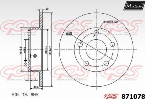 Maxtech 871078.0000 - Спирачен диск vvparts.bg