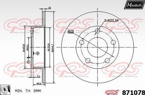 Maxtech 871078.0080 - Спирачен диск vvparts.bg