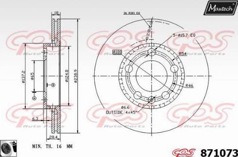 Maxtech 871073.0060 - Спирачен диск vvparts.bg