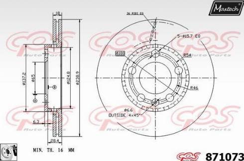 Maxtech 871073.0080 - Спирачен диск vvparts.bg