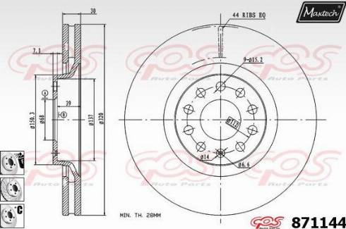 Maxtech 871144.6980 - Спирачен диск vvparts.bg