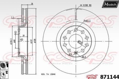 Maxtech 871144.6060 - Спирачен диск vvparts.bg