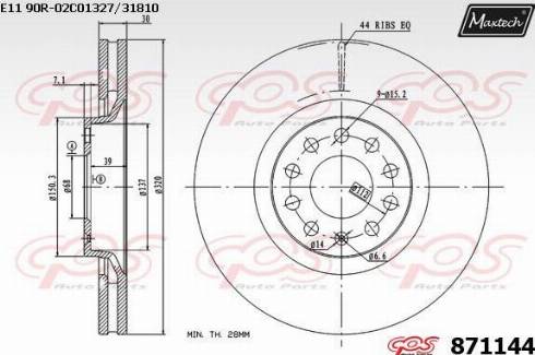 Maxtech 871144.0000 - Спирачен диск vvparts.bg