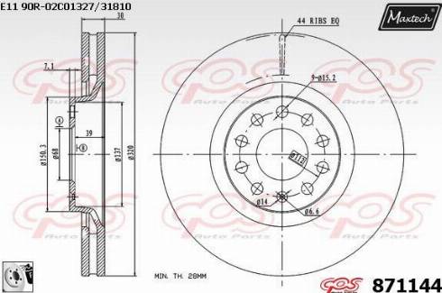 Maxtech 871144.0080 - Спирачен диск vvparts.bg